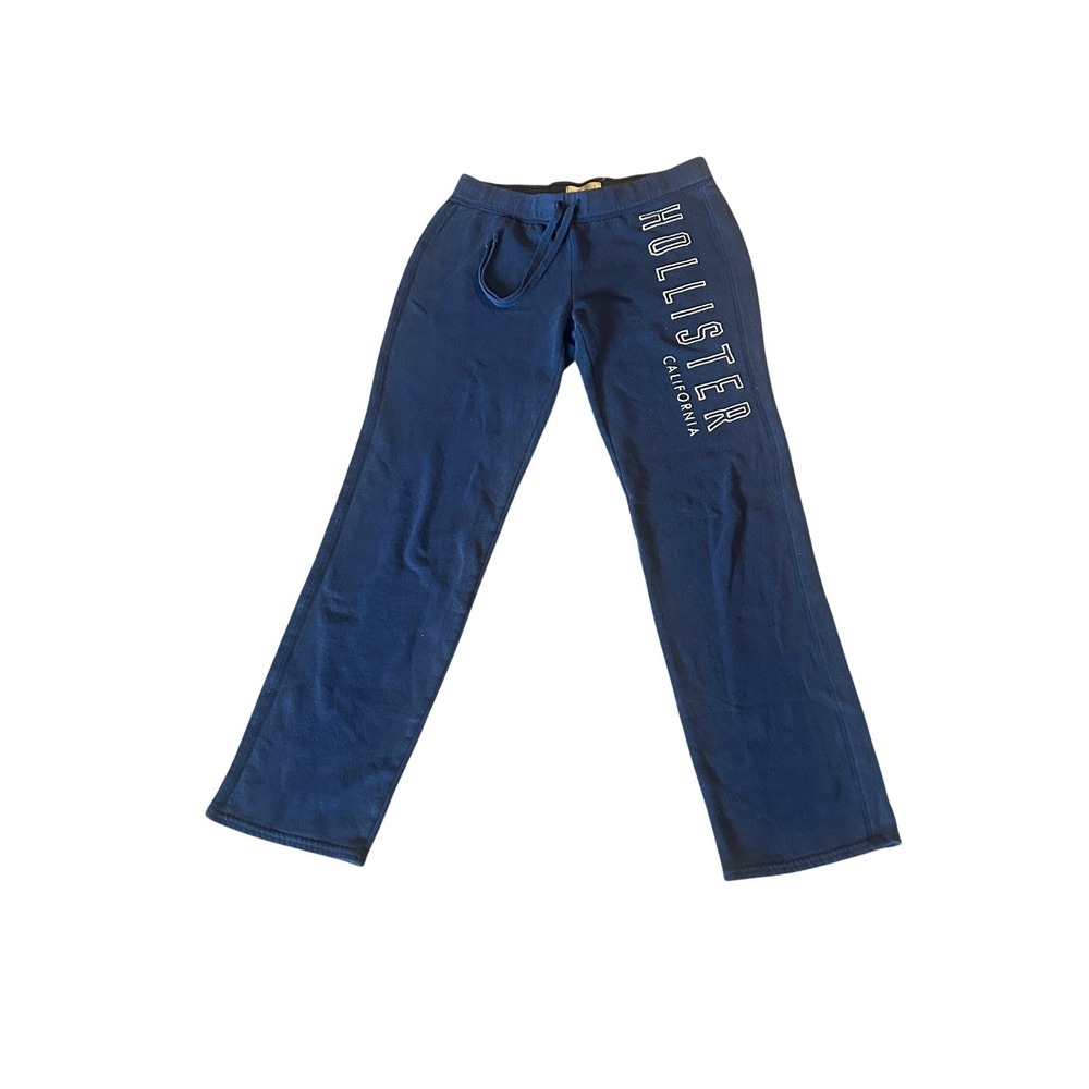 Hollister California Navy Blue Logo Sweatpants Straight Leg Small